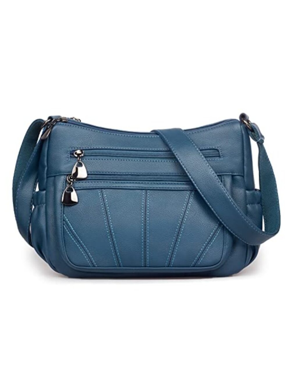 Soft PU Leather Crossbody Shoulder Bag Women Satchel Handbag Multi Pocket Tote
